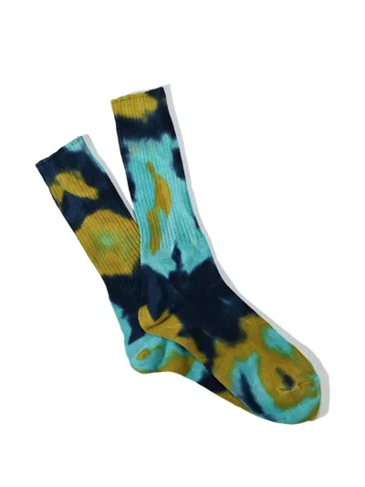 Anonymous Ism Tie Dye Crew Socks In Blue