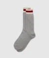 Anonymous Ism Tuck Cuff Stripe Crew Sock In L. Grey Melange