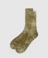 Anonymous Ism Uneven Dyed Sports Sock In Khaki
