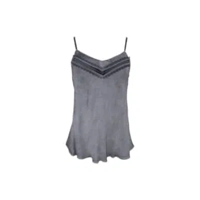 Anorak Black Colour Lou Satin Top Camisole Grey