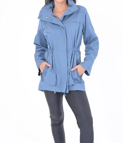 Anorak Crinkle Long Sleeve Rain Jacket In Cadet Blue
