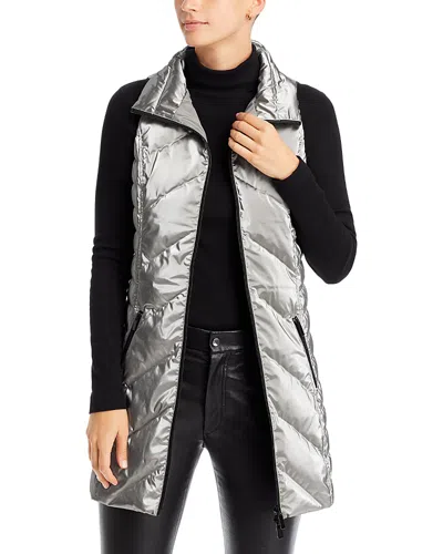 Anorak Down Chevron Quilted Vest In Taupe