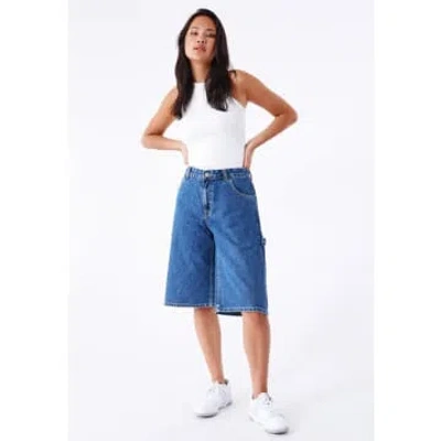 Anorak Dr Denim Bree Worker Shorts Pebble Mid Stone In Blue