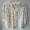 ANORAK INSPIRATION STUDIO CHEESECLOTH EMBROIDERED BLOUSE TOP COTTON