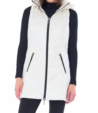 Anorak Long Quilted Vest In Sea Salt In Multi