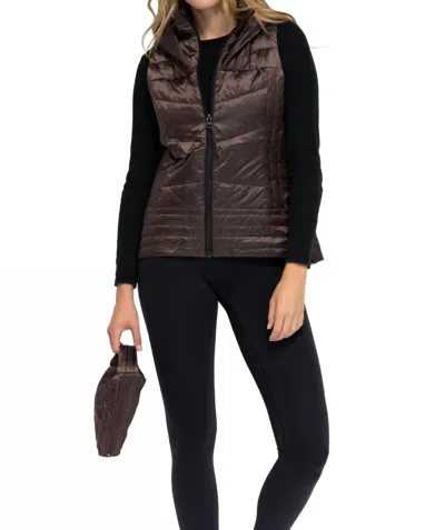 Anorak Stitched Fashion Vest In Chocolate In Brown
