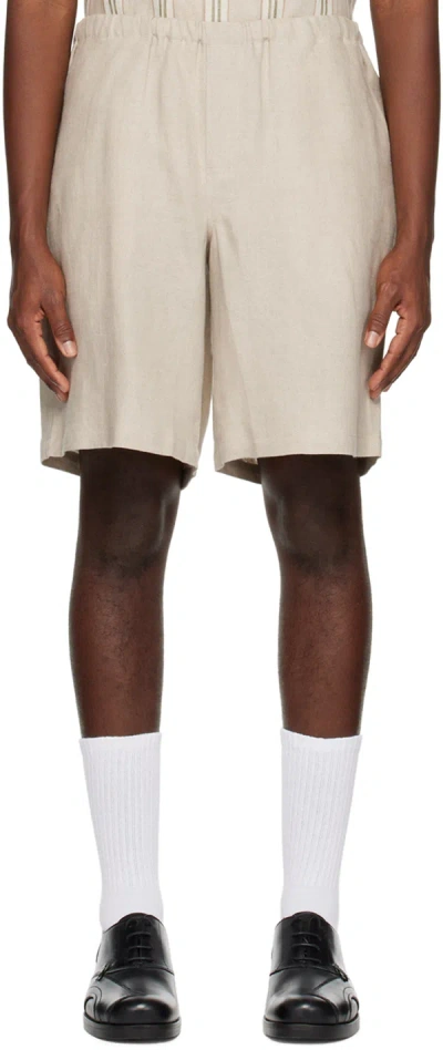 Another Aspect Patch-pocket Organic-cotton Shorts In Sand
