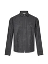 Another Aspect Check-pattern Zip-up Overshirt In Gray