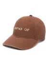 Another Aspect Embroidered Slogan Cap In Brown