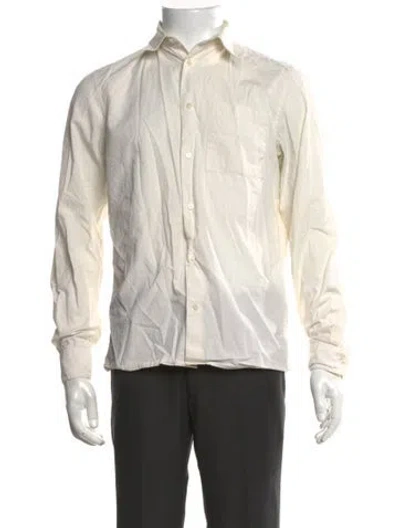 Pre-owned Another Aspect Long Sleeve Dress Shirt In Neutrals/white