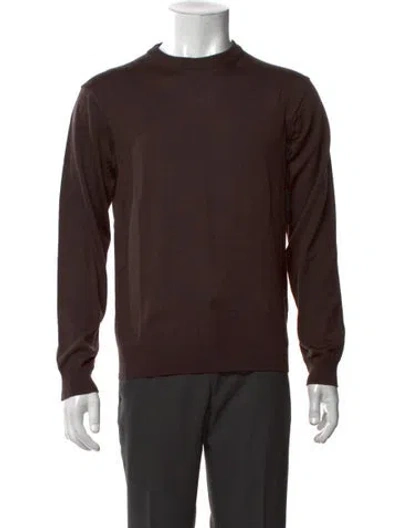 Pre-owned Another Aspect Merino Wool Mock Neck Pullover In Brown