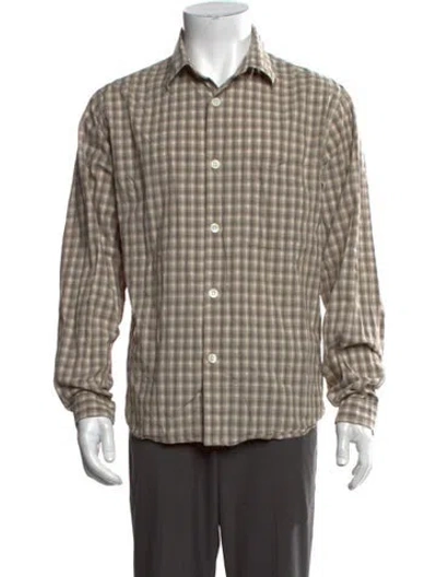 Pre-owned Another Aspect Plaid Print Long Sleeve Shirt In Neutrals