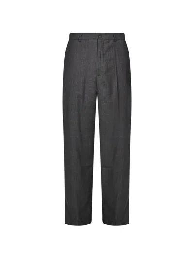 Another Aspect Pleated Straight-leg Trousers In Gray