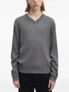 Another Aspect Ribbed V-neck Sweater In Pattern