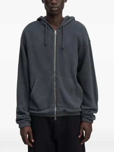 Another Aspect Ribbed-knit Zip Hoodie In Multi