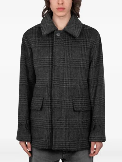 Another Aspect Tartan-pattern Jacket In Black