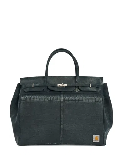 Another Chance Canvas-tote Bag Mit Spangenverschluss In Black