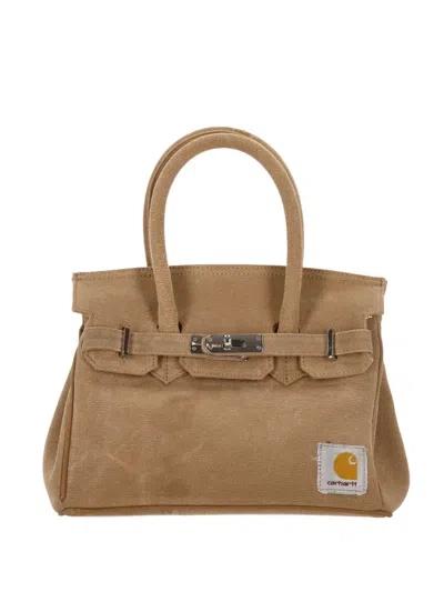 Another Chance Logo-patch Lock-clasp Tote Bag In Neutral