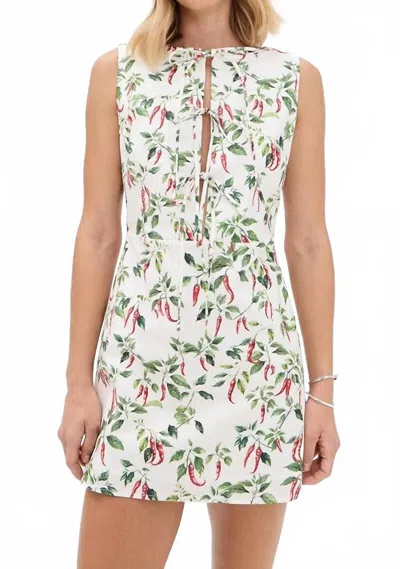 Another Girl Chili Tie Front Dress In White