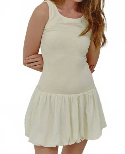 Another Girl Puffball Mini Dress In White In Neutral