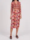 Another Girl Tree Print Satin Skirt In Multi In Multi