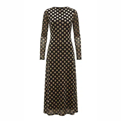 Another Girl Women's Black Polka Dot Burnout Maxi Dress In Brown