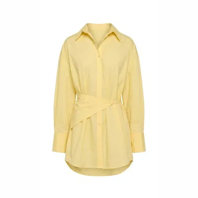 Another Girl Women's Yellow Butter Scarf Waist Shirt Mini Dress