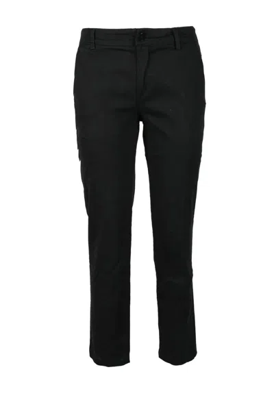 Another Label Slim Straight-leg Black Trousers With Mid-rise Waist