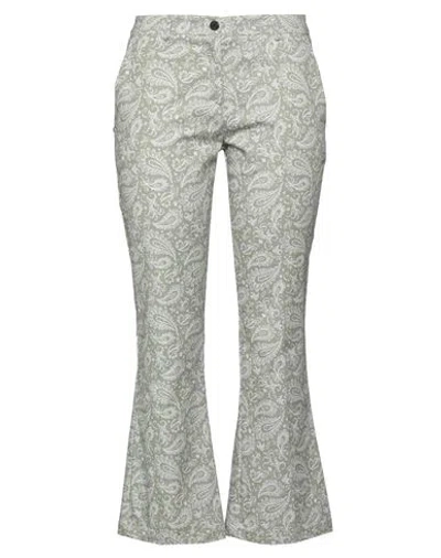 Another Label Woman Pants Sage Green Size 8 Cotton, Elastane