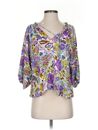 Pre-owned Another Love 3/4 Sleeve Blouse In Purple