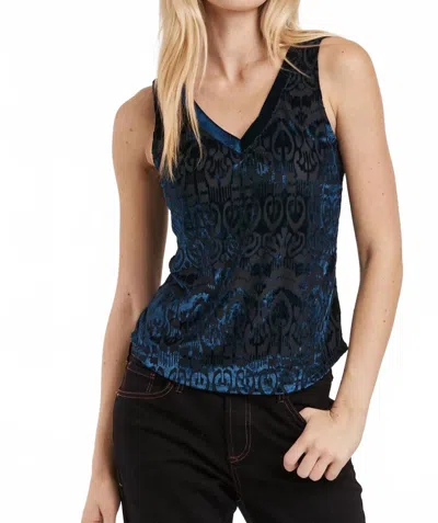 Another Love Acacia Burnout V-neck Tank Top In Sapphire In Blue