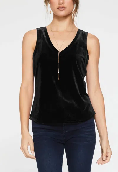 Another Love Acacia V-neck Tank Top In Black Velvet
