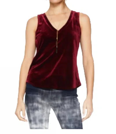 Another Love Acacia Velvet Tank In Tawny Port In Red