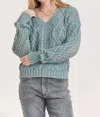 Another Love Acid Wash Claudia Sweater In Slate Blue In Blue