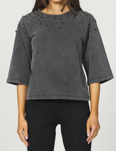 Another Love Acid Wash Top In Black