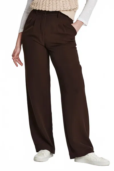 Another Love Adelaide High Rise Wide Leg Pants In Dark Cocoa In Brown