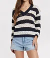Another Love Alani Sweater In Navy/white