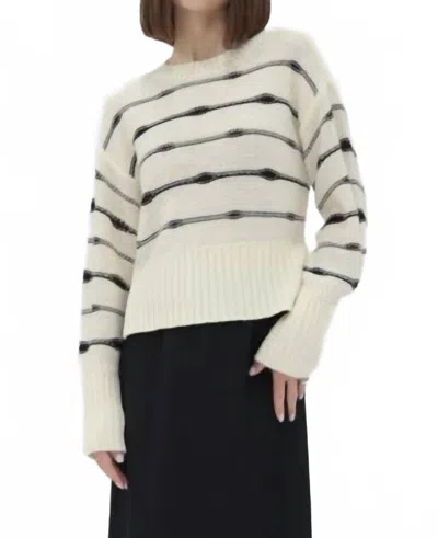 Another Love Alessia Crewneck Sweater In Cream/back In Neutral