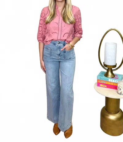 Another Love Alexandria Short Sleeve Top In Soft Cherry In Pink