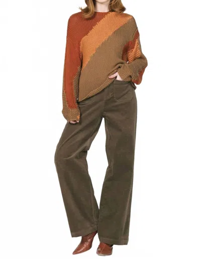 Another Love Anabel Wide Leg Pant In Hunter Green In Brown