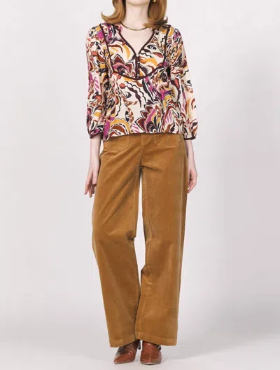 Another Love Anabel Wide Leg Pant In Spicewood Brown In Nude