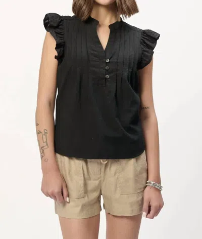 Another Love Analia Top In Textured Black In Multi