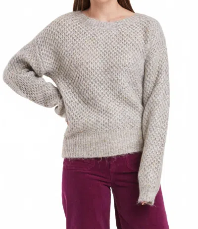 Another Love Anisa Crewneck Sweater In Silver