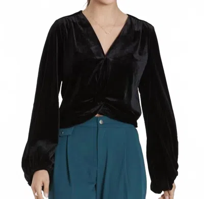 Another Love Ariah Velvet Top In Black