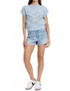 Another Love Aryn Crochet Sweater Top In Light Blue In Blue