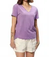 Another Love Ashton V-neck T-shirt In Wildberry In Purple