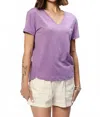 Another Love Ashton V-neck T-shirt In Wildberry In Purple