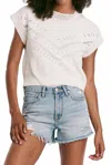 Another Love Aryn Crochet Sweater Top In White In White