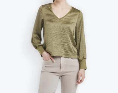 Another Love Aya Long Sleeve Blouse In Green