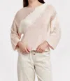Another Love Azaria Round Neck Colorblock Sweater In Blush Multi